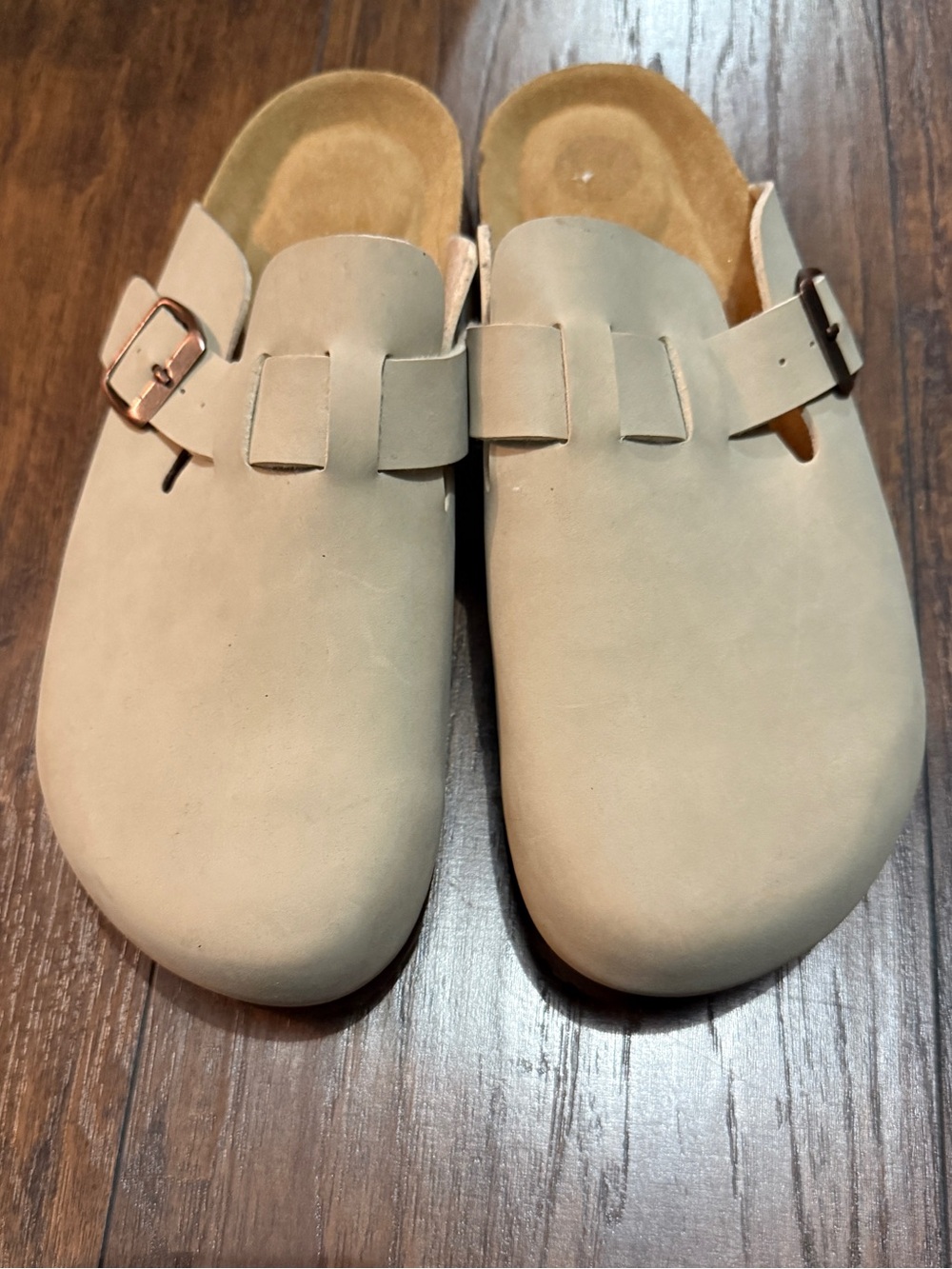 Cushionaire Women’s Slip-On Clog Mules in Beige